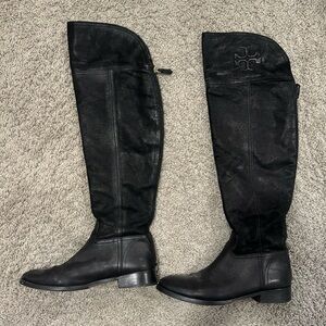 Tory Burch Knee High Black Riding Boots